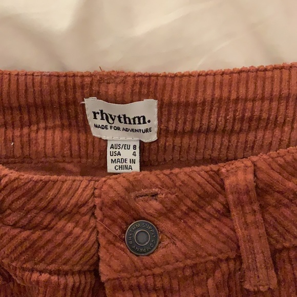 Rhythm - Rust Brown Corduroy Cropped Pants size 4 - Picture 5 of 5